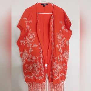 Bright Orange Embroidered Kimono 18/24